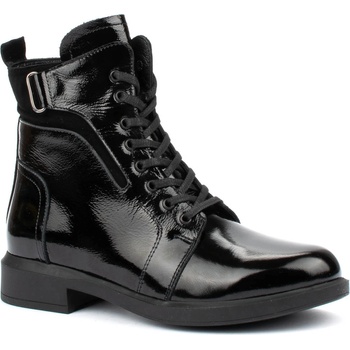 Дамски боти от естествена кожа черен лак