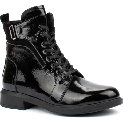 Дамски боти от естествена кожа черен лак