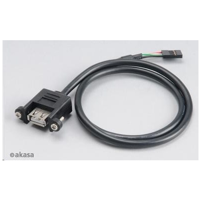 AKASA kabel redukce interní USB na externí USB, USB 2.0, 60cm