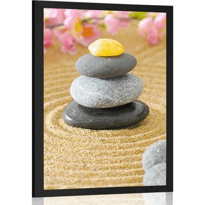 Plakát pyramida Zen kamenů - 20x30 silver