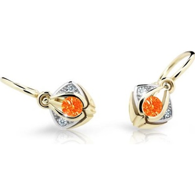 Cutie Kids Jewellery c2217-10-99-x-1 Zlaté dětské náušnice na brizuru Cutie C2217 Orange GBECA-00380