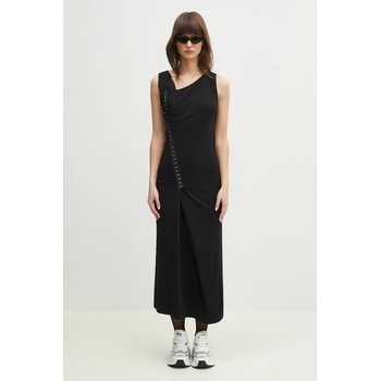 MM6 Maison Margiela Рокля MM6 Maison Margiela в черно дълга с кройка по тялото S52CT0786 (S52CT0786)