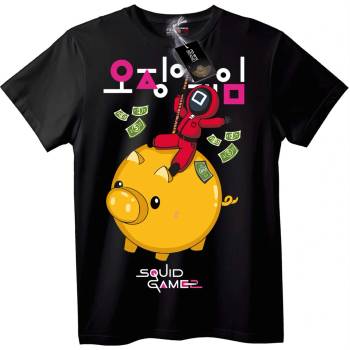 NOONEBRAND Тениска Squid Game 2 с копилка - 7XL, Black