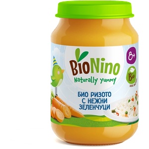 BioNino БИО ризото с нежни зеленчуци 8м+ 190 г