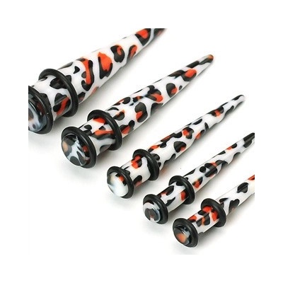 Šperky eshop taper do ucha leopardí vzor dvě gumičky W35.15