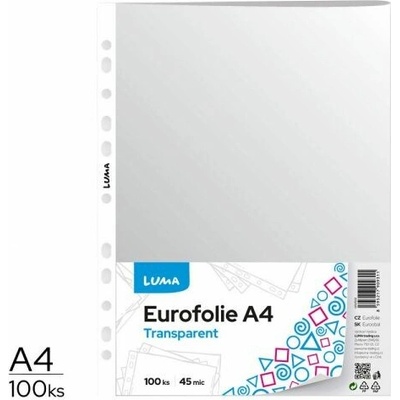 Eurofolie A4 transperentní LUMA, 100ks