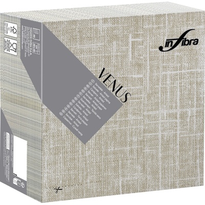 Infibra Ubrousky Venus Airlaid 40x40cm textilní BIO vzor slonová kost 50ks