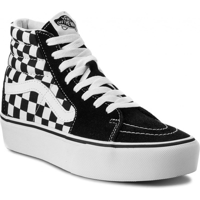 Vans Sk8 Hi Platform 2 Checkerboard True White