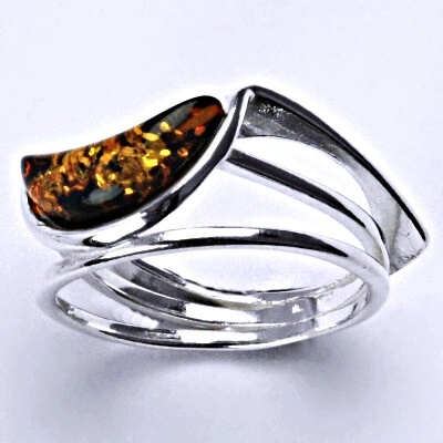 Čištín Stříbrný s přírodním jantarem 4139