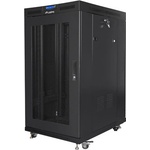 Lanberg Рак шкаф свободностоящ Lanberg 22U 800x1000 с перфорирана врата и LCD дисплей черен (23BL) (FF01-8022-23BL)