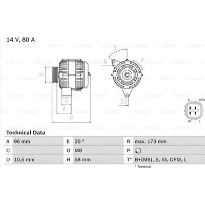 BOSCH Alternátor 0 986 082 040