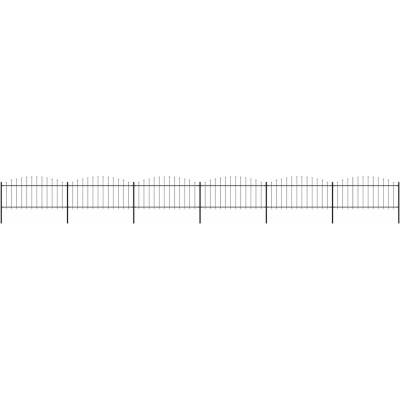 vidaXL Zahradní plot s hroty ocel (0,5–0,75) x 10,2 m černý