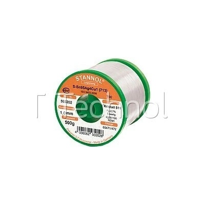 Trubičková pájka Sn95Ag4Cu1, Kristall 511 (Ø1mm, 500g) - 130102349