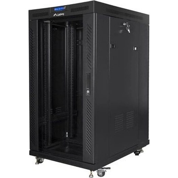 Lanberg Комуникационен шкаф Lanberg rack cabinet 19" free-standing 22U/800x1000 (flat pack) with mesh door lcd black v2 (FF01-8022-12BL)