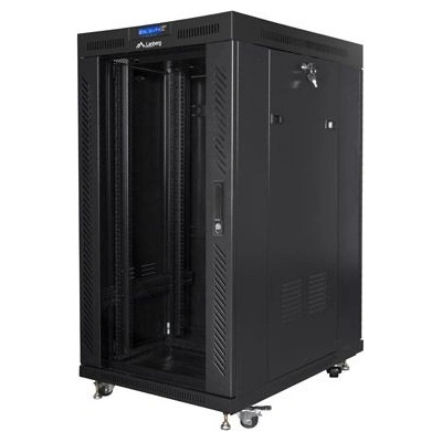 Lanberg Комуникационен шкаф Lanberg rack cabinet 19" free-standing 22U/800x1000 (flat pack) with mesh door lcd black v2 (FF01-8022-12BL)