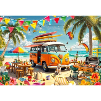 Bluebird Puzzle - Puzzle Camping Van at the Beach - 1 000 piese