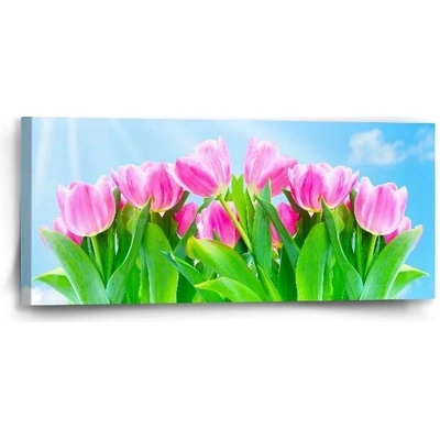 Sablio Obraz Růžové tulipány - 110x50 cm