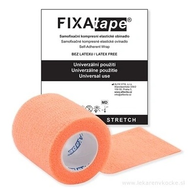 ALFA VITA, s.r.o. FIXAtape STRETCH samofixačné elastické ovínadlo bez latexu, oranžové 5 cm × 4,5 m, 1 ks