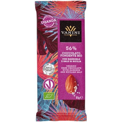 Vanini Bio Horká Čokoláda Mandle 56 % 85 g