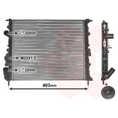 Chladič, chlazení motoru VAN WEZEL 43002197