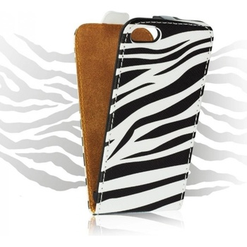 Pouzdro Forcell Slim Flip Case 2 Apple iPhone 5/5S Zebra