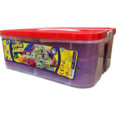 Play-Toys Пясък за игра Play-Toys - Super Sand, 5 kg, с фигурки и кутия, лилав (4362.4)