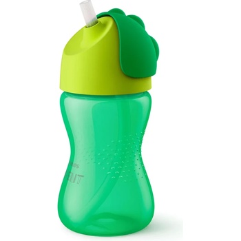 Philips Неразливаща се чаша със сламка Philips Avent - Зелена, 300 ml (00A.0521.001)