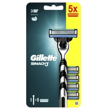 Gillette Mach3 комплект: самобръсначка 1 бр + резервни ножчета 4 бр за мъже