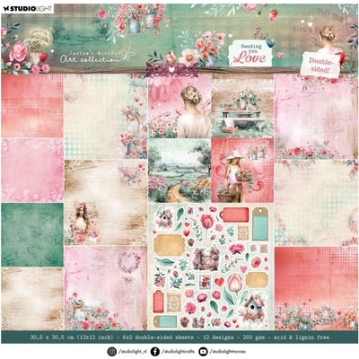 Scrapbookový blok Studio Light "Sending You Love", 30,5x30,5 cm, 12 l.