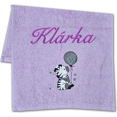 Povlečení Plus dětský ručník se jménem 30 x 50 cm LILI zebra fialová