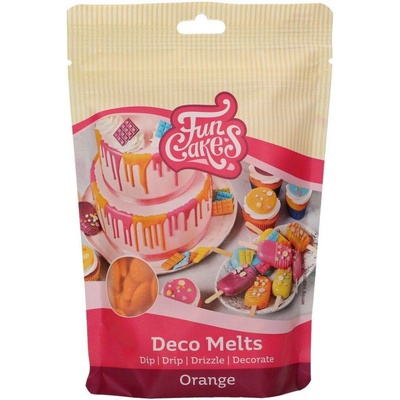 FunCakes Deco Melts poleva oranžová 250 g