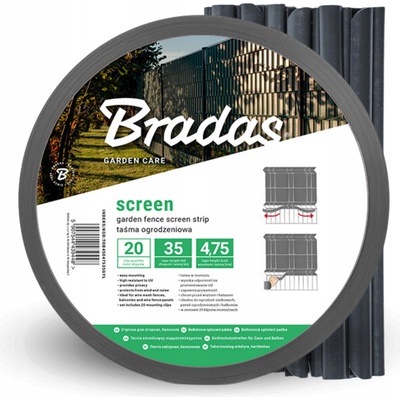 Bradas Tieniaca fólia na plot 4,75cm x 35m Grafit 450g/m2 + spony