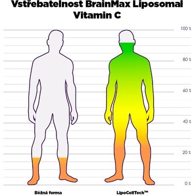 BrainMax Liposomal Vitamin C UPGRADE, Lipozomální Vitamín C, 500 mg, 60 rostlinných kapslí – Zboží Dáma