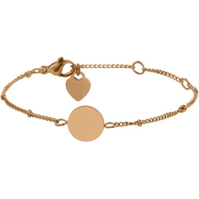 Bellita Дамска розовозлатиста гривна с кръгла плочка Bellita (BLT-BJ-1313-RG)