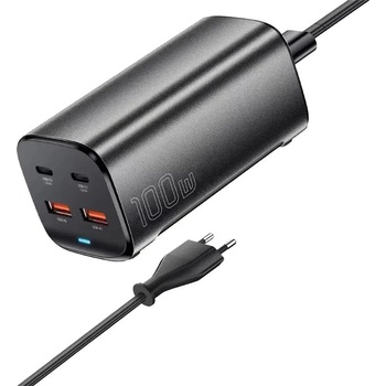 ESSAGER Зарядно устройство за маса Essager 100W, GaN, 2xUSB-C + 2xUSB-A (EZC100W-JYB0G-Z)
