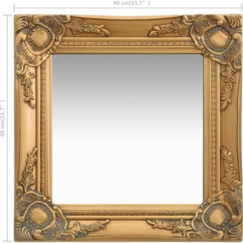 vidaXL Стенно огледало, бароков стил, 40x40 см, златисто (320305)