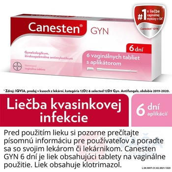 Canesten 6 tbl.vag.6 x 100 mg