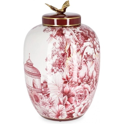 Bizzotto Порцеланова ваза ZHEN 23x32 червен/бял (0503276)