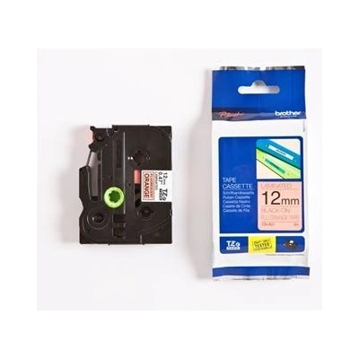 páska BROTHER TZB31 čierne písmo, fluorescenčná oranžová páska Tape (12mm) (TZEB31)