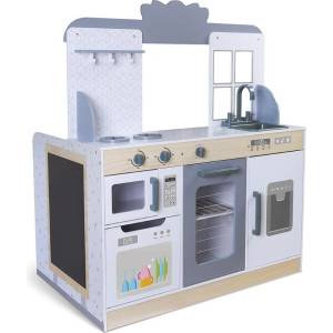 ECOTOYS Детски дървен ресторант кухня 2 в 1 есоtoys (7261)
