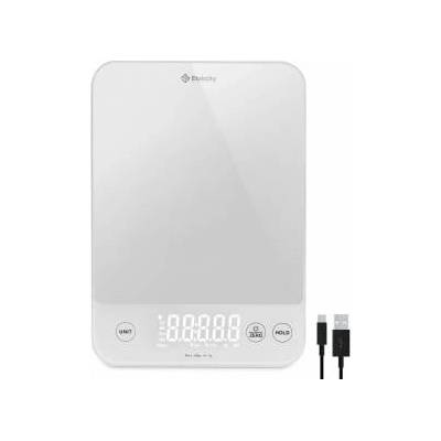 Etekcity kitchen scales, precision scales 0.1g accurate, 10kg digital kitchen scales with large LED display, waterproof kitchen scales, kitchen scale for measuring liquids, tare function - 10KG-1g - white glass - EKS-L422