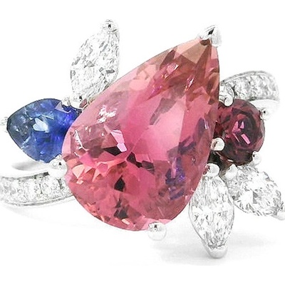 Šperk s Růžovým Turmalínem Safíry a Třpytem Diamantů 2011830