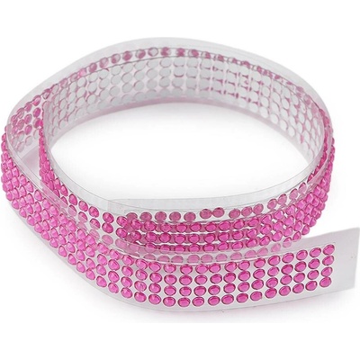 Samolepicí borta s kamínky šíře 12 mm Varianta: 4 pink, Balení: 1 ks
