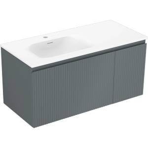 Mexen Rivel шкаф за баня 100 см с мивка Vela лява, 1S, 1D, обработена, графит (91A23-10047-3-BBFF66-W23L01)