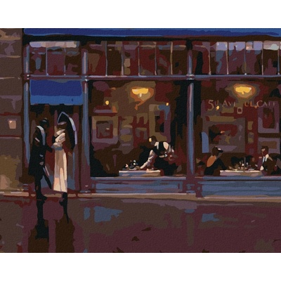 zuty V noci před restaurací 50 x 40 cm vypnuté plátno na rám 8596530017257