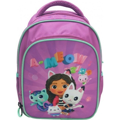 GIM S.A. Dětský batoh GÁBININ KOUZELNÝ DOMEK a-meow zing 2 přihrádky růžový 30 cm