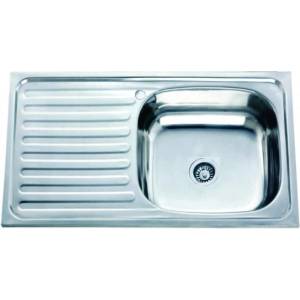 Inter Ceramic Кухненска мивка ICK 7540 L, неръждаема стомана, ляв плот, със сифон, 75x40см (7540 L) Мивка за вграждане
