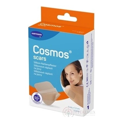 Cosmos scars silikónová náplasť na jazvy 5 x 7,2 cm s UV faktorom 50+, 5 ks