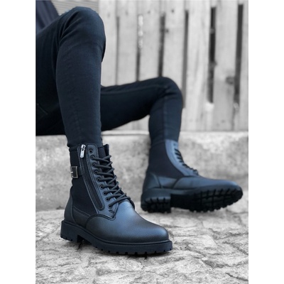 BOA Shoes Мъжки спортни боти с цип и връзки ba0218 - Черни #362657 (362657_Черно)