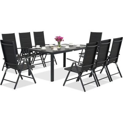 Garden Point Градински мебели от алуминиев polywood Verona Garden Point за 8 души черни (GAP1199-8)